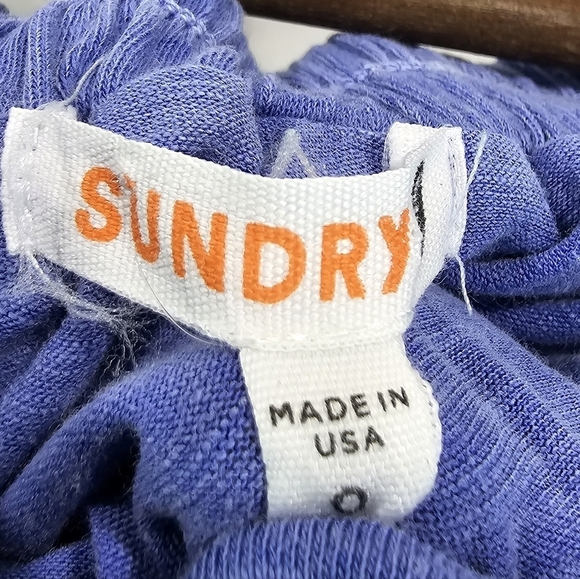 Sundry Dress Womens 0 XS Blue Mini Off Shoulder Cover Up Stretch Knit Flounce - Picture 3 of 9